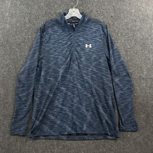 Under Armour Pullover Men's XL Blue 1/4 Zip Fitted HeatGear Training Shirt